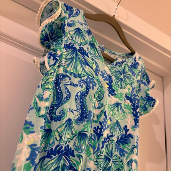 Lilly Pulitzer Seahorse Astara Ruffle Jumpsuit Size Small (4/5) EUC - Picture 3 of 5